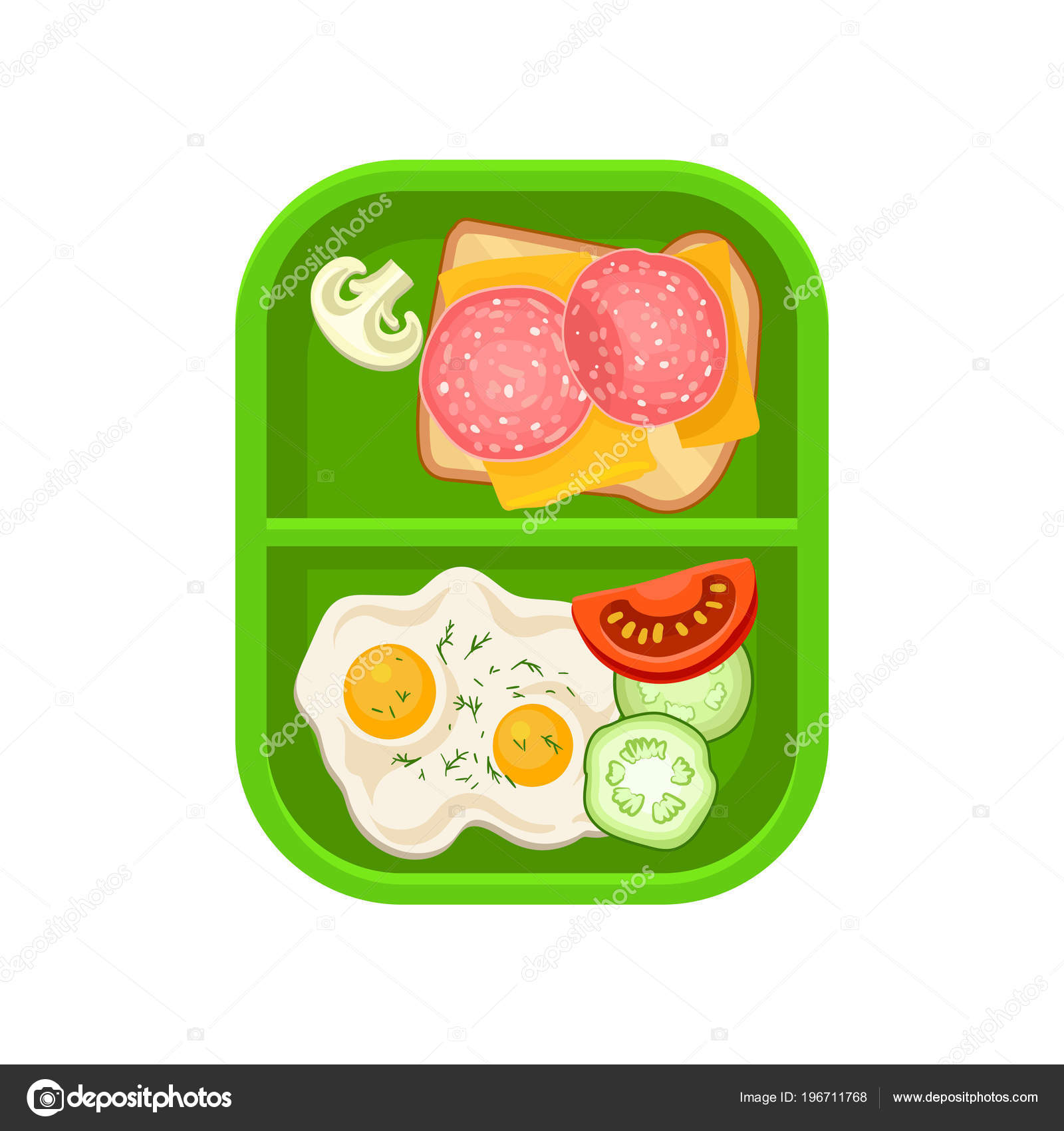 œufs Frits Avec Sandwich Avec Fromage Et Charcuterie Sur