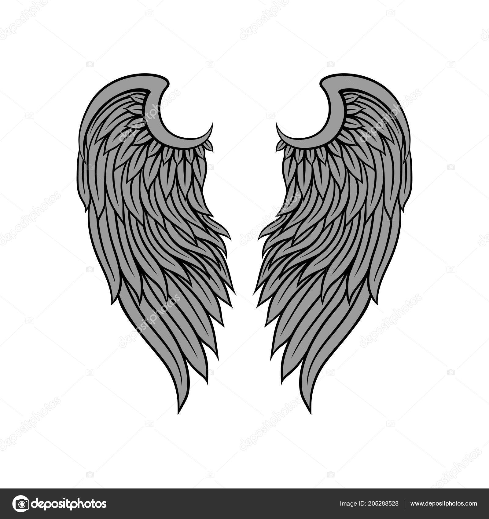 Icône De Vecteur De Magnifique Oiseaux Ou Ange Ailes Avec