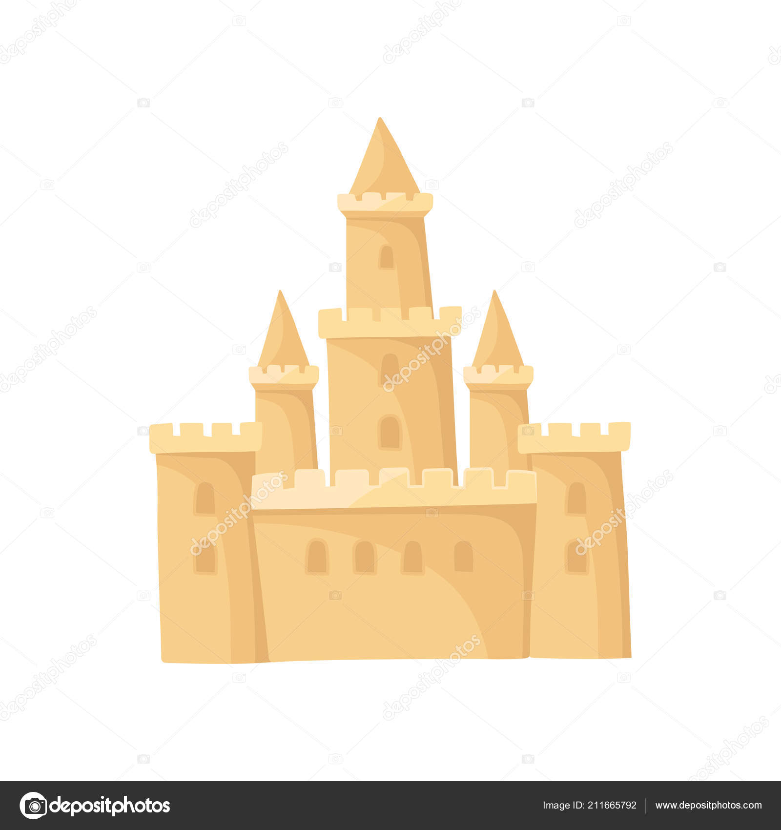 Grand Château De Sable Forteresse Avec Hautes Tours Jeu De