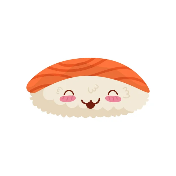 Sushi cute Kawaii Japan food character vector Illustration on a white background