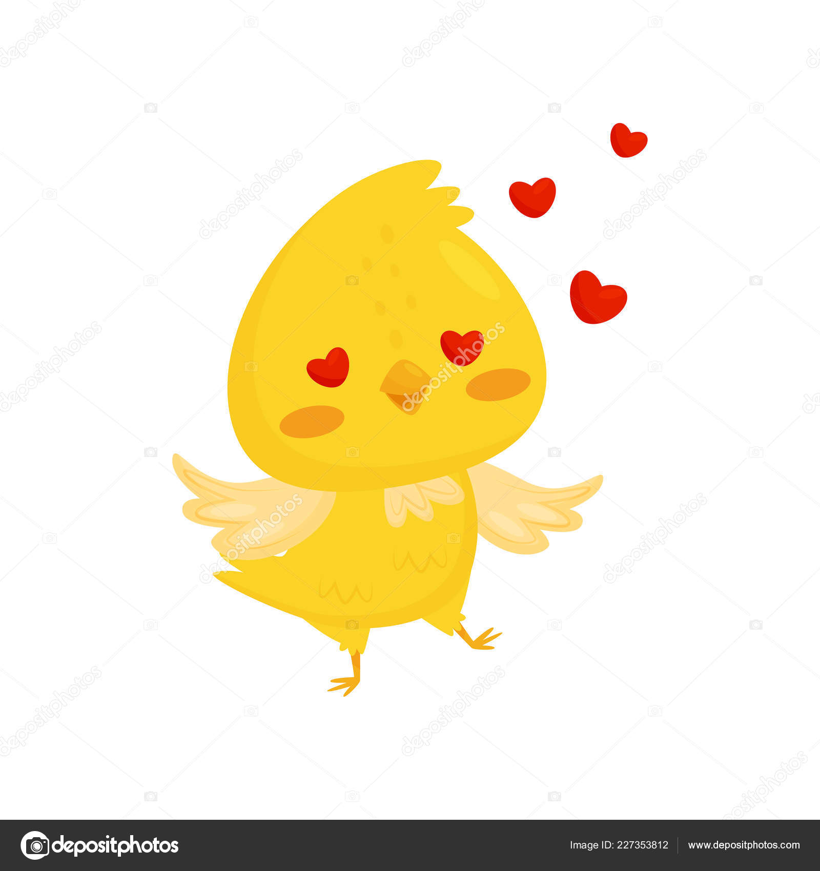 Mignon De Poulet Dans Lamour Personnage De Dessin Animé