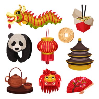 China set. East symbols concept. Vector illustration. vector China set. East symbols concept. Vector illustration. vector