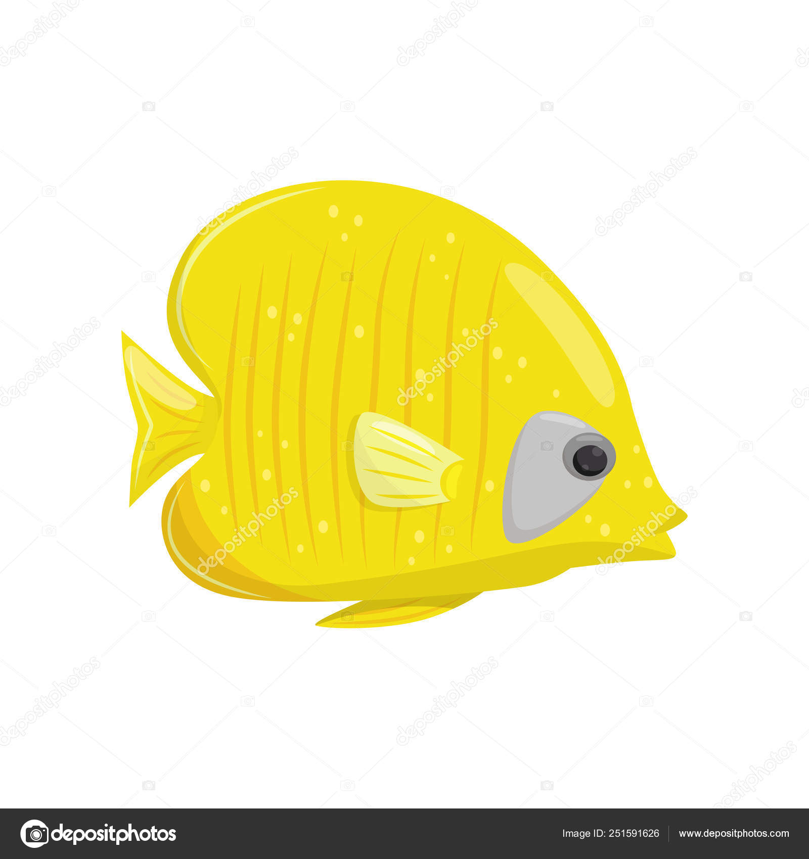 Poisson Jaune Sur Fond Blanc Eau De Vie Image