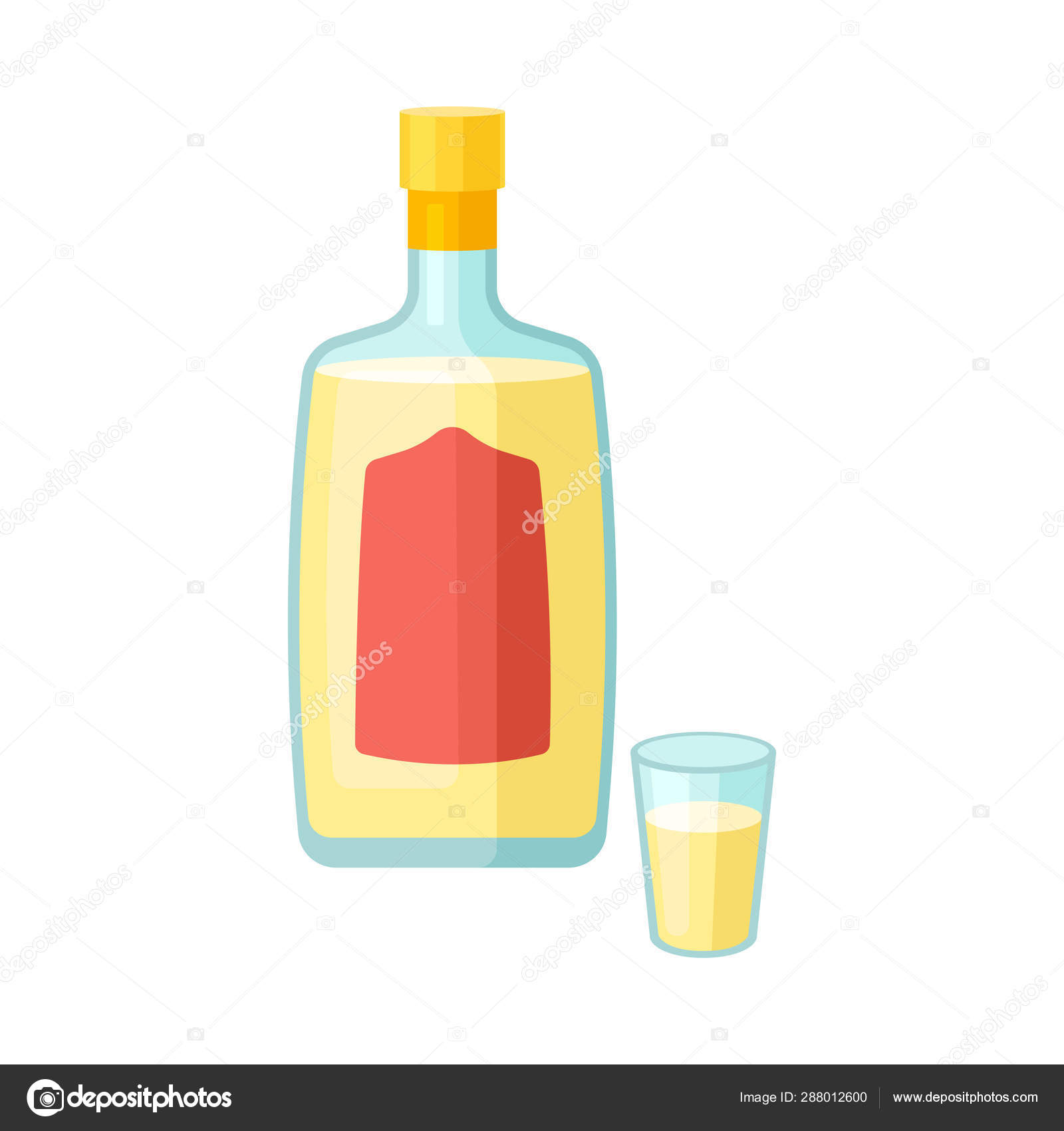 Download Glass Bottle With Yellow Liquid Vector Illustration On White Background Stock Vector C Happypictures 288012600 Yellowimages Mockups