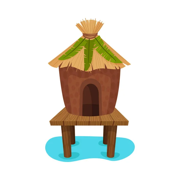 Traditional Hawaiian hut. Vector illustration on a white background. — Stock Illustration Traditional Hawaiian hut. Vector illustration on a white background. Stock Vector
