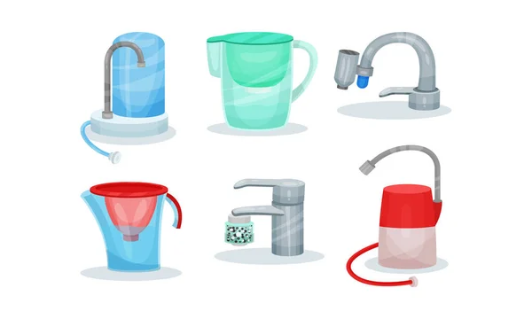 Filters for water purification. Vector illustration on a white background. — Stock Illustration Filters for water purification. Vector illustration on a white background. Stock Vector