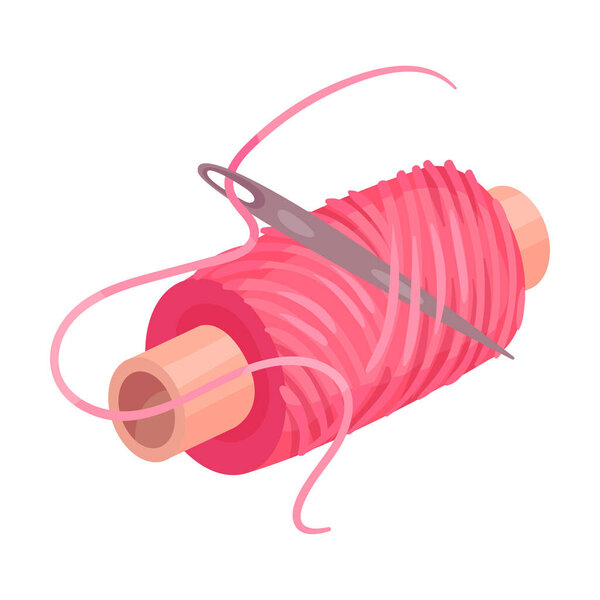 Thread Spool or Bobbin as Sewing Accessory Vector Illustration
