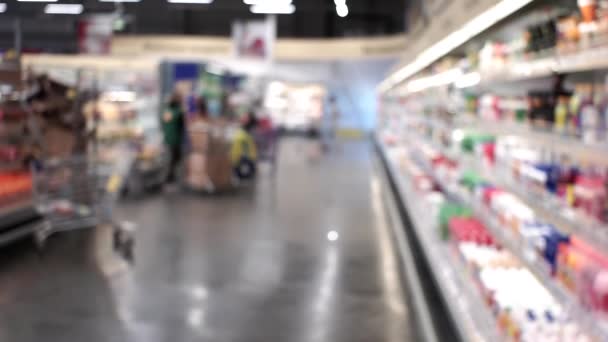 Habitación el interior de la tienda, el desenfoque borroso — Vídeos de Stock