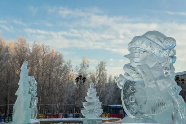 Ice sculptures in the city — Stock Photo, Image