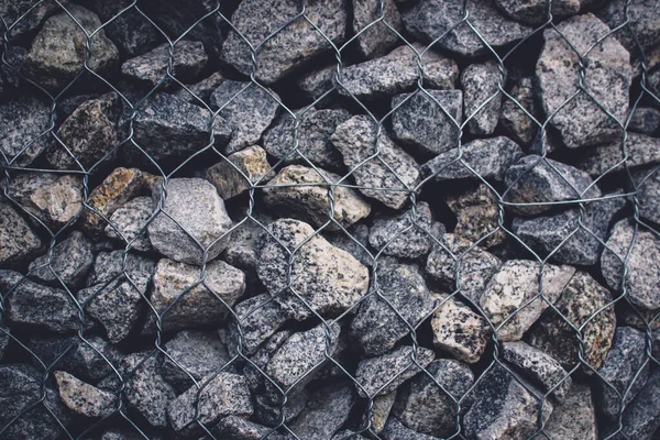 Gabion skyddande vägg — Stockfoto