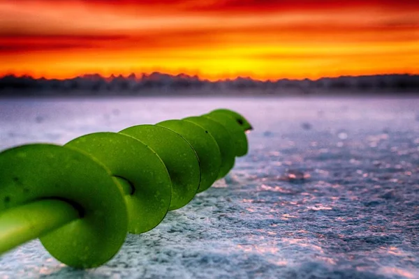 Pescador de gelo — Fotografia de Stock