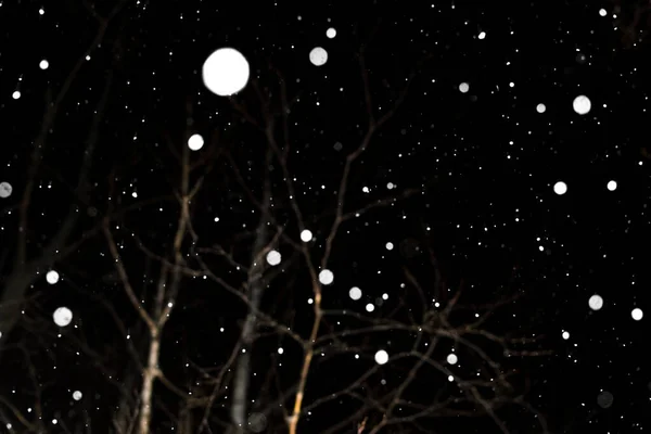 Schnee auf schwarzem Hintergrund — Stockfoto