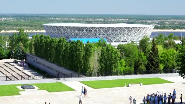 Volgograd, Oroszország - 2019. július 14.: stadion aréna Volgogradban Volgogradban — Stock videók