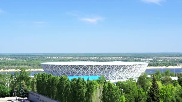 Wolgograd, Russland-14. Juli 2019: Neues Stadion in der Stadt Wolgograd zur Fifa-Weltmeisterschaft — Stockvideo