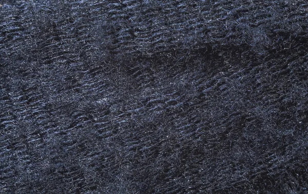 Texture of black woolen fabric — Stock Photo, Image