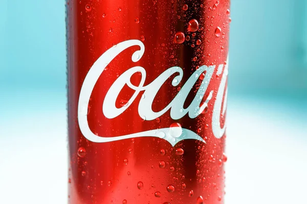 Tyumen Russia May 2020 Close Coca Cola Drink Jar Water — Stok Foto