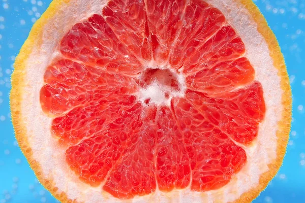 Citrus Fruit Macro Abstract Color Red Water Water Selective Focus — Stock Photo, Image
