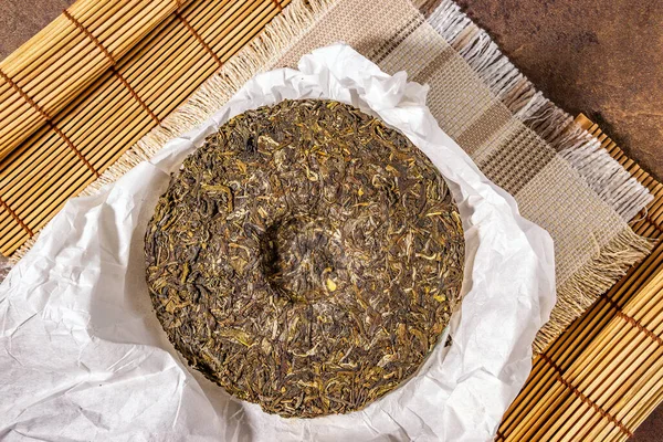 Traditionell Kinesisk Puer Fermenterat Och Pressat Hälsosam Kost Och Antioxidantdrycker — Stockfoto