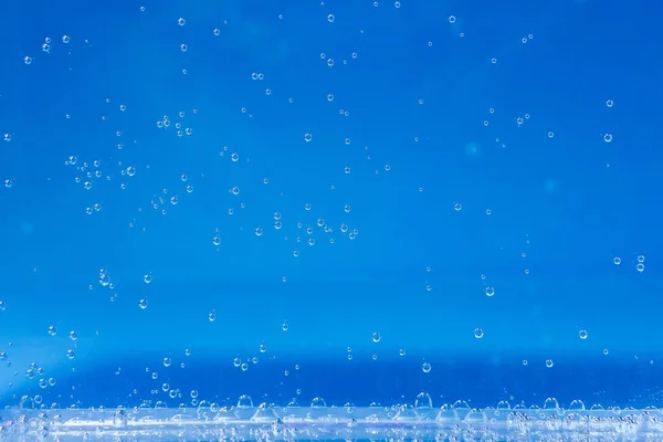 Bolhas Fundo Azul Água Mar Aquário Oceano Textura Bebida — Fotografia de Stock