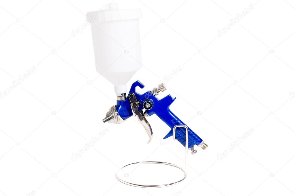 paint sprayer for painting metal surfaces or cars isolated on a white background