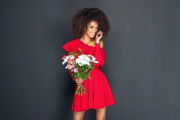 Mujer Flor Feliz Con Mujer —  Fotos de Stock