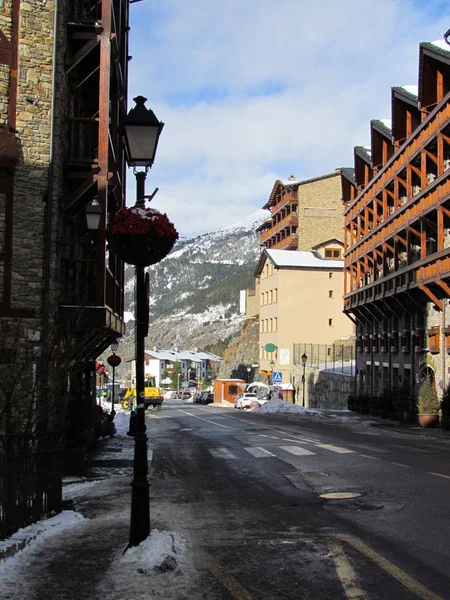 Andorra Soldeu January 2016 View Mountain Street — Stock Photo, Image