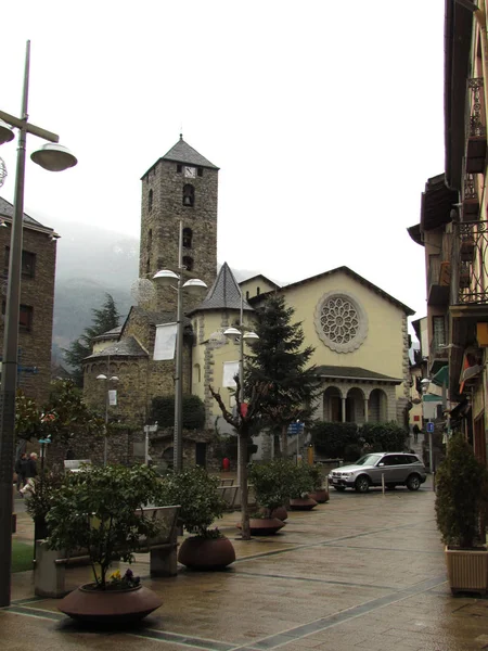 Andorra Andorra Vella Beautiful Street Church — Stock Photo, Image