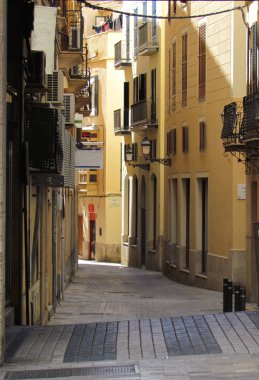 Palma De Mallorca, İspanya. Güzel eski sokak