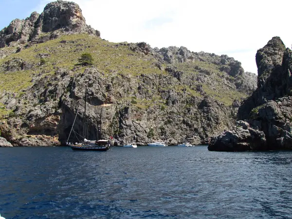 Paysage Magnifique Espagne Majorque Vue Imprenable Sur Montagne Mer Avec — Photo