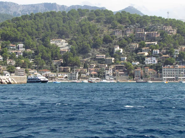 Paysage Magnifique Espagne Majorque Vue Imprenable Montagne Mer Ville Balnéaire — Photo