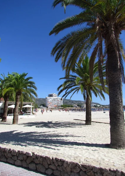 Prachtig Zeegezicht Spanje Mallorca Geweldig Uitzicht Het Strand Stockafbeelding