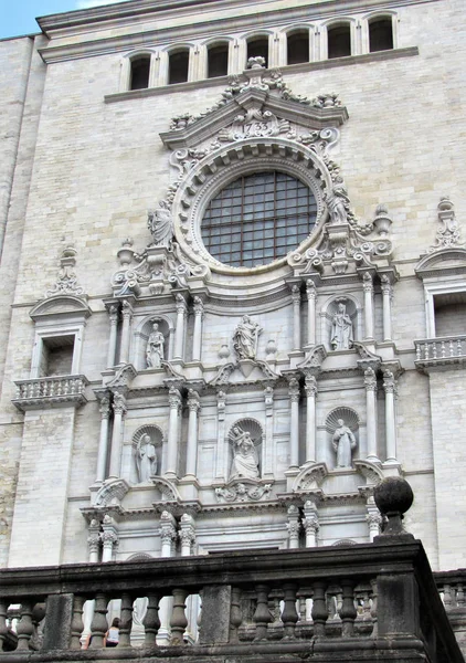 Katedrála Girona Španělsko Detaily Prvky — Stock fotografie
