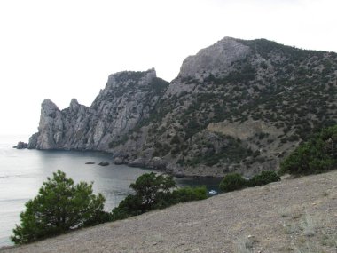 Güzel deniz denizleri. Doğal muhteşem görünümü. Karadeniz Kırım
