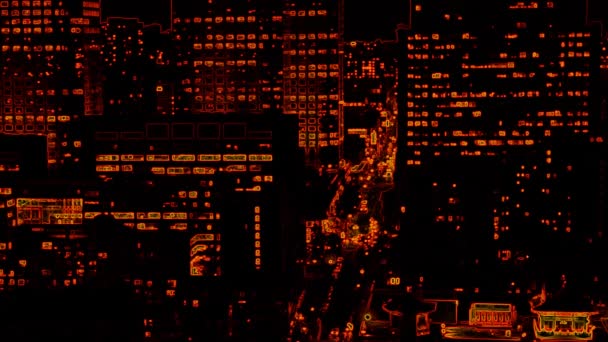 Abstract City Orange Black Background Stock Video Great Video 1920X1080 — Stock Video