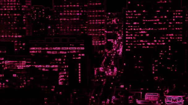 Abstract City Pink Sur Fond Noir Vidéo Stock Est Une — Video