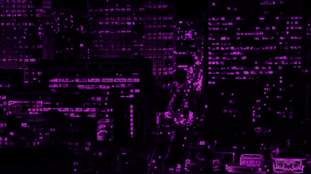 Abstract City Violet Чорному Фоновому Відео Чудове Відео Цей Відеокліп — стокове відео