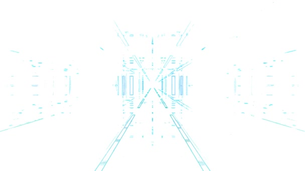 Абстрактный Синий Тоннель Белом Фоне Отличное Видео Видеоклип 1920X1080 Можно — стоковое видео