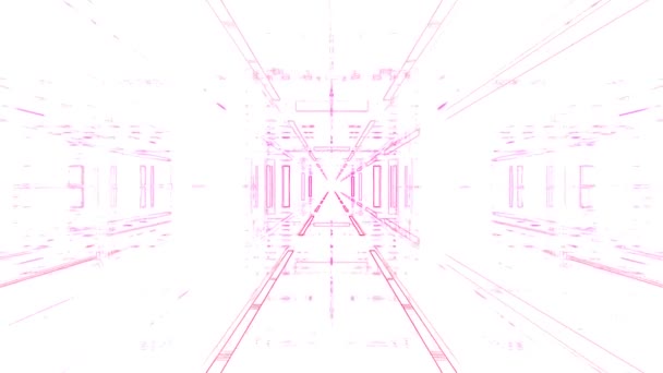 Abstract Tunnel Violet White Background Stock Video Great Video 1920X1080 — Stock Video