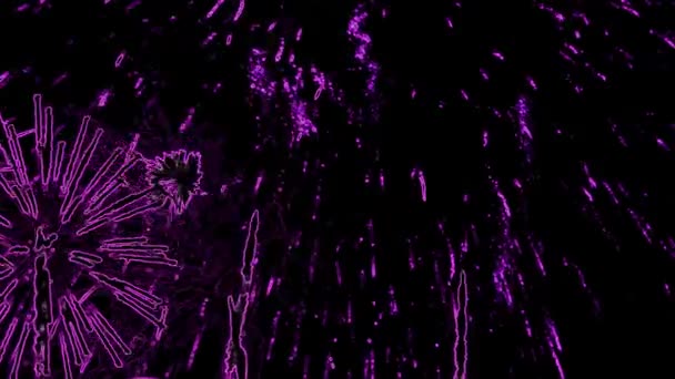 Абстрактный Фиолетовый Фейерверк Фон Видео Black Stock Отличное Видео Видеоклип — стоковое видео