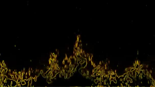 Abstraktní Žluté Plameny Černém Pozadí Stock Video Skvělé Video Tento — Stock video