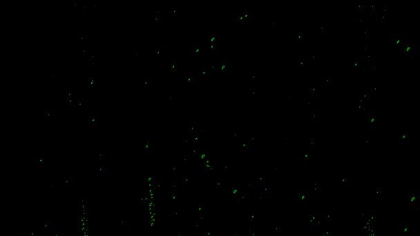 Green Particles Bubbles Black Background Stock Vídeo Ótimo Vídeo Este — Vídeo de Stock