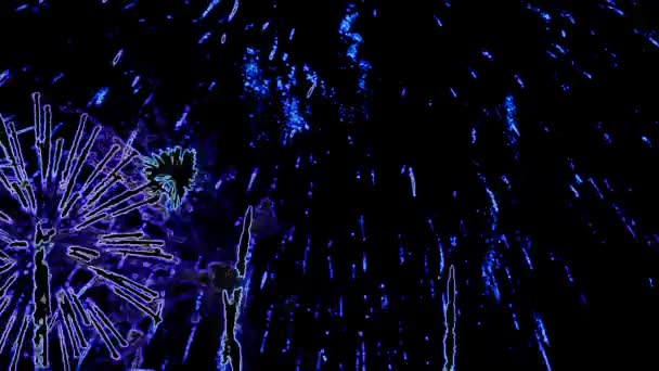 Abstract Blue Firework Blackのストック動画の背景は素晴らしい動画です この1920X1080 ビデオクリップは 任意のプロジェクトの背景として使用できます この映像は 次の編集 プロジェクト — ストック動画