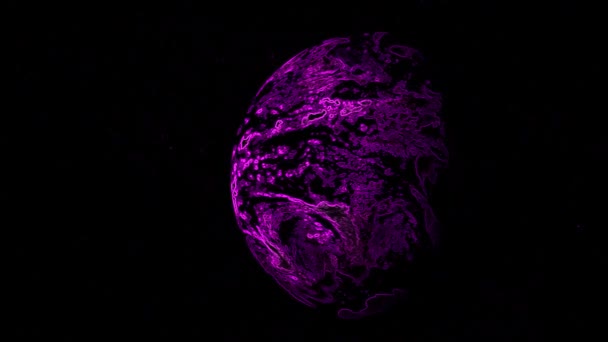 Violet Rotating Planet Video Stock Gran Video Este Clip Vídeo — Vídeos de Stock