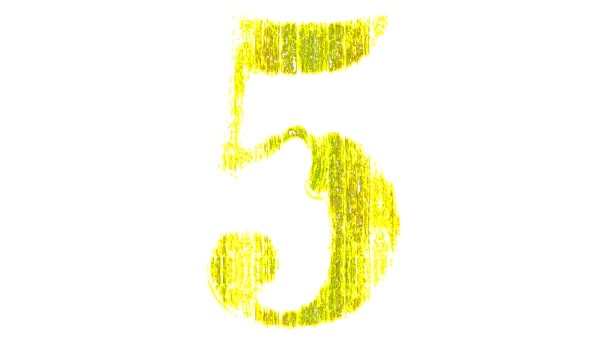 Countdown Five One Yellow White Background Stock Video Ist Ein — Stockvideo