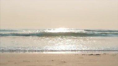 Nehrin Arka Planında Tropics Güzel Gün Batımı. Konsept Doğa, Tatil, Relaxe. Yumuşak Odak.