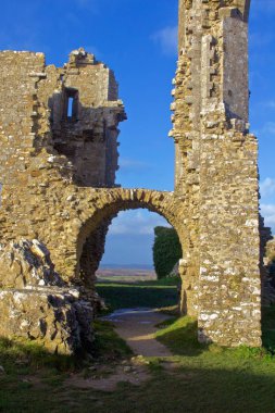 Ruins bir kemer Corfe Castle çevresinde