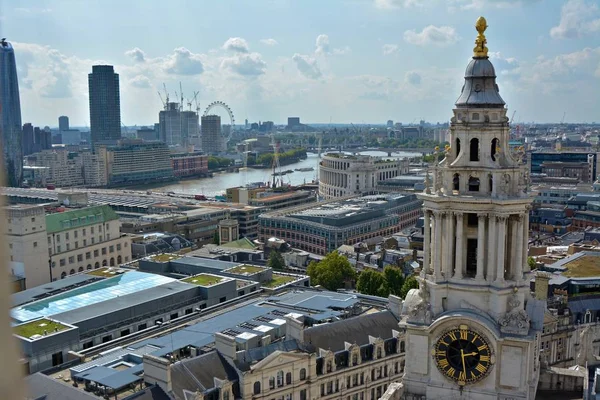 Θέα Από Λονδίνο Προς London Eye Επάνω Τάμεσης — Φωτογραφία Αρχείου
