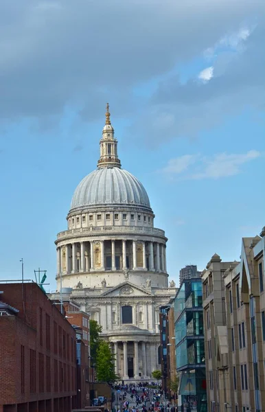 Londres Inglaterra Agosto 2018 Multidões Torno Pauls Cathedral Londres Hora — Fotografia de Stock