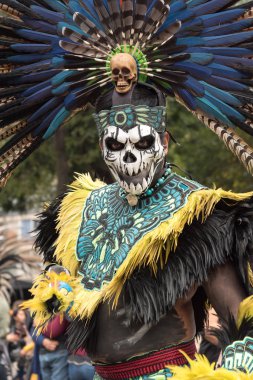 Mexico City - Meksika / Circa Ekim 2019: Ölü geçit günü - Desfile de catrinas