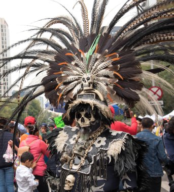 Mexico City - Meksika / Circa Ekim 2019: Ölü geçit günü - Desfile de catrinas